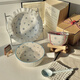 Tuojin ceramic bowl, home tableware for one or two people, good-looking rice bowl, plate, cute instant noodle bowl, especially beautiful bowl, Chuxue sky blue handle bowl - 1 piece