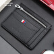 Ofankati ultra-thin small card bag for men genuine leather multi-card bank card clip for women card bag card set ID bag storage bag black