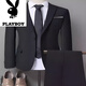 Playboy (PLAYBOY) European station suit men's slim Korean version youth spring and autumn light and breathable simple casual suit jacket single suit top gray XL recommended 130-150Jin Jin equals 0.5 kg