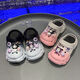 Qisiman Kinderschuhe für Mädchen Gradientenloch Schuhe Sommer 2024 Kulomi Girls Beach Bag Sandalen Nicht rutschende Eltern-Kind-Upgrade Weiß Pink 30 innere Länge 195 cm