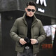 JEEP SPIRIT Jeep Fashion Stand Collar Down Jacket Men's 2026 Winter New Middle-aged Business Short Warm and Coldproof Jacket Trend B65 Gray Green 2XL 185 Recommended 150-170Jin Jin is equal to 0.5 kg