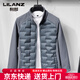 利郎（LILANZ）男士立领拼接轻薄羽绒服外套短款90白鸭绒2026秋冬季新款休闲夹克 黑色 M