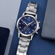Men's Fashion Business Watch Three-hand Digital Scale Dial Trendy Steel Strap Youth Watch Quartz Watch Blue Watch + Adjuster