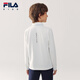 FILA antibacterial function FILA children's clothing long-sleeved 2026 spring new men's and older children's POLO shirts Jade White-WT 170