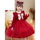 Didi HEYDIDY girls dress winter 2025 new baby autumn and winter New Year's greetings children's wear New Year's clothes princess skirt pink 100 cm