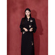 Fu Ling Annual Meeting New Chinese Style Improved Cheongsam Dress Plus Size Women's Clothes Fat MM Wu Zhenyuan First Year Banquet Mother's Embroidered Waistband Purple Parts will be shipped the next day XL 120 to 140 Jin Jin equals 0.5 kg