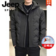 JEEP SPIRIT young men's large size down jacket autumn and winter trendy hooded coat fat men's high-end white duck down extreme cold clothing plus fat plus size men's clothing - black M