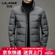 利郎（LILANZ）高端羽绒服男冬季新款轻薄保暖鸭绒中年男士爸爸冬装立领外套潮流 黑色 M