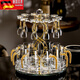 Tuojin light luxury white wine glass wine storage set crystal glass wine dispenser small wine cup holder for home use main picture 10 pots 10 cups 10ml gold foil goblet + 100m
