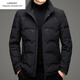 Emporio Armani EA7 Armani winter new high-end white goose down men's stand-up collar thickened warm down jacket middle-aged short men's light black L