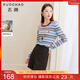 Tricolor wool + mulberry silk plus size women's 2025 winter new round neck knitted sweater for fat girls