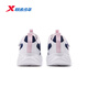 Xtep Children's Shoes Children's Leather Winter Warm Cotton Shoes Girls' Velvet Running Shoes Dark Blue/Xtep White/Water Pink 34