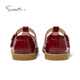 Snuffy girls leather shoes spring little girl campus shoes children's fashionable princess shoes baby toddler shoes burgundy 27