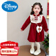 Disney Girls New Year Clothes Western Style New Year Clothes Chinese Style Dress Winter 2026 New Children's Winter Clothes Baby Girl Red Free Bag 90 cm