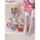 PLANDOO children's cute cartoon lab socks spring and autumn new boys and girls calf socks Korean style autumn boneless pile socks 2 coffee + 2 red + 1 medium pink 5 pairs one size fits all (recommended for 2-15 years old)
