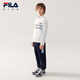 FILA antibacterial function FILA children's clothing long-sleeved 2026 spring new men's and older children's POLO shirts Jade White-WT 170