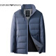EMPORIO ARMANI Armani Men's Stand Collar Down Jacket Winter Trend Versatile Middle-aged Fashion Simple Warm Jacket 90 White Duck Down Mist Blue XL 180