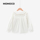 Mami Maka (MOMOCO) children's clothing girls' shirts 2026 spring style medium and large children's fashionable and versatile sweet shirts white 105