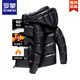 罗蒙（ROMON）90白鸭绒高达273g丨极寒加厚泡芙面包羽绒服男2025冬季新保暖外套 黑色 XL 180