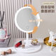 Zhongyue LED cosmetic mirror with light, foldable and dimmable, portable ins style student dormitory desktop mirror, elegant white high-definition three-color light luxury model, with five times magnifying glass