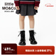 Little MO&Co.little moco children's clothing 25 winter new style Martin boots for boys and girls, low boots, fashionable, sweet and cool, black 28, inner length 19cm