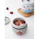 Jingyan ceramic crock pot soup stew pot household with lid water-proof stew for one person Suzaku soup stew pot steaming pot old-fashioned simmering soup small soup cup blue and white 300 ml suitable for 1 person bird's nest