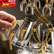 Tuojin light luxury white wine glass wine storage set crystal glass wine dispenser small wine cup holder for home use main picture 10 pots 10 cups 10ml gold foil goblet + 100m