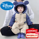 Disney's new baby one-piece down jacket for boys and girls to go out in winter, down jacket for girls and toddlers, newborn thickening, black splicing car 73cm
