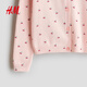 H&M 2026 new spring children's clothing children's and girls' fine knitted printed cardigan 1317621 light pink/cherry 110 110/56 (2-4Y)