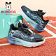 BOBDOG Children's Shoes Boys' Sports Shoes 2026 Spring New Rotating Button Boys Running Shoes Children's Shoes Women Black/Water Moon Blue 28 Suitable for Feet Length 17.0CM