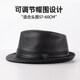 SOOKI Retro Genuine Leather Men's Autumn and Winter British Style Middle-aged and Old Dad Warm Shanghai Beach Hat Gentleman Hat Grandpa and Elderly Hat Black XL (57-58cm)