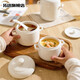 Tuojin Jingdezhen ceramic milky white water-proof stew pot double-eared bird's nest special soup cup household stew bowl steamed egg cup stew pure white double lid stew cup small size 360ML