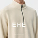 EHE men's air layer pleated three-dimensional texture stand collar zipper drop shoulder fitted sweatshirt men 2026 spring new style beige, S