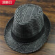 Manlin woolen top hat men's British jazz hat middle-aged and elderly retro warm gentleman hat Korean version trendy M (56-58cm cloth strip black and white