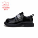 Fuluomi boys leather shoes 26 spring British style campus performance single shoes primary school students soft sole non-slip children's shoes black 38