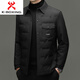 KBXNG Men's Light Lapel Down Jacket Casual Jacket Winter Middle-aged Dad's Business Versatile Down Jacket Black M 170