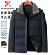 KBXNG Jinba Winter New Casual Down Jacket Men's Lamb Feather Duck Down Liner Men's Top Middle-aged Dad Warmth 010959 Black M 170/48