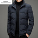 Emporio Armani EA7 Armani winter new high-end white goose down men's stand-up collar thickened warm down jacket middle-aged short men's light black L