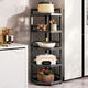 Fantasy Pot Rack Kitchen Tripod Right Angle Storage Rack Floor-standing Corner Storage Home Multifunctional Multi-layer Pot Storage Rack Four-layer Gun Ash Height 81 Long 31 (Layers Distance Adjustable) Each layer is adjustable and nail-free fixing Full carbon steel shelf carbon steel layer