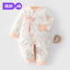 JOYNCLEON Newborn baby jumpsuit winter quilted warm crawling suit for men and women baby sweater infant and toddler outing suit 40g quilted onesie with flowers 73cm 6-9 months recommended weight 7.2-9kg