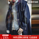 Madden Workwear Retro Street M51 Denim Denim Fishtail Windbreaker Versatile Mid-Length Drawstring Hooded Jacket Men's Autumn Denim Blue L