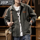 JEEP SPIRIT Jeep Work Jacket Men's Autumn and Winter 2026 New American Retro Trendy Brand Pure Cotton Casual Men's Jacket Pimshuai Dark Khaki L Suitable for 140Jin Jin is equal to 0.5kg -160Jin Jin is equal to 0.5kg