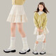 I.KARNOW girls velvet skirt autumn and winter 2025 new children's cake skirt autumn lace white skirt for big girls 6189 meters apricot 120