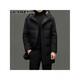 LILANZ Men's Mid-Length Down Jacket Winter New Fashionable Thickened Warm and Coldproof Jacket for Young and Middle-aged Men Black 14XL (190)