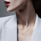 Chiba Jewelry 18K gold white shell diamond pendant Ping An K gold lock necklace new style gift for girlfriend 18K gold white shell diamond pendant/gold weight about 0.5g