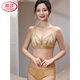 LangSha (LangSha) zodiac year red underwear set for women with big breasts, push-up thin cup, no wire rims, large cup 42CD bra 8407 set champagne 95D 42 thin cup
