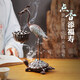 Shantou Lincun Big Crane Backflow Copper Stove Household Sandalwood Incense Decoration Crane and Royal Turtle (Hanging Furnace Copper Color + Ring