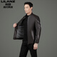 Lilang Lilang Men's Brand Leather Jacket 2025 New Men's Business Casual Stand Collar Leather Jacket Middle-aged Dad Jacket 8065# Brown M 170 Weight 100-120 Jin Jin is equal to 0.5 kg