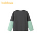 BALABALA balaOne Balabala children's clothing children's long-sleeved T-shirt boys 2026 spring new fake two-piece top dark gray 20911 160