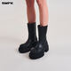 SMFKKICK BOOTS/LEATHER strike leather mid-calf boots/leather inside and outside S0009B3/BW1/W3 WILD BLACK/wild black 36
